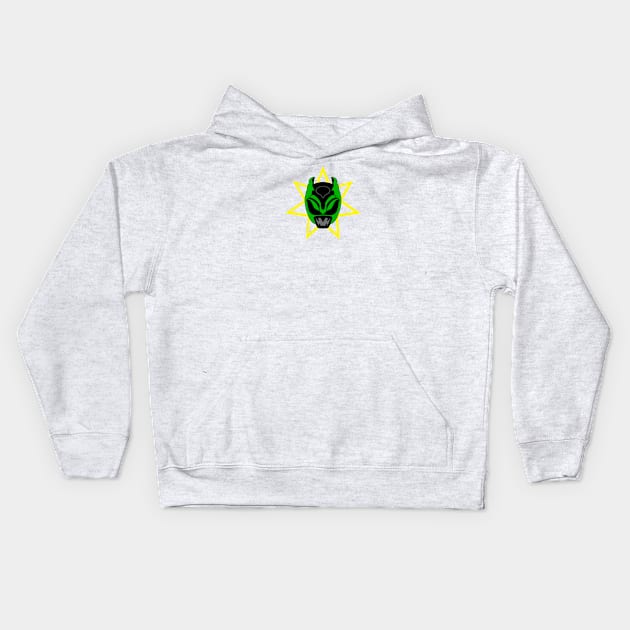 Nezi Green Helmet Kids Hoodie by Javier Casillas